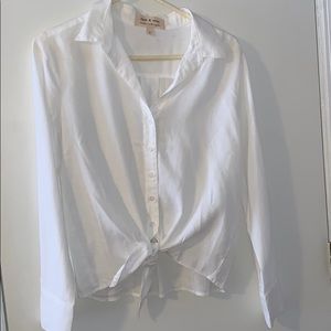 Cloth & stone white button up w tie
